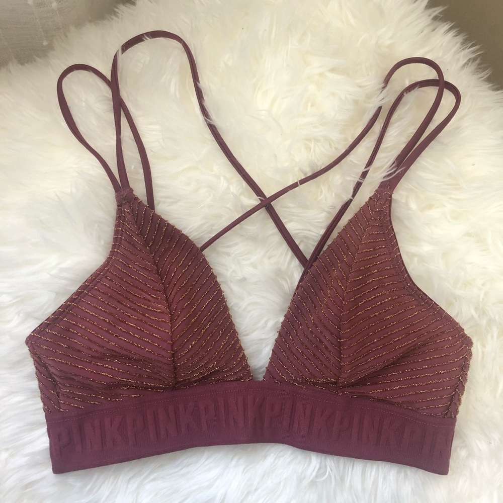 Victoria’s Secret PINK Pink & Gold Bralette XS